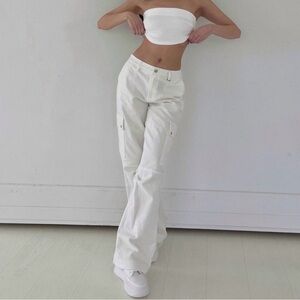 Princess Polly White Cargo Pants